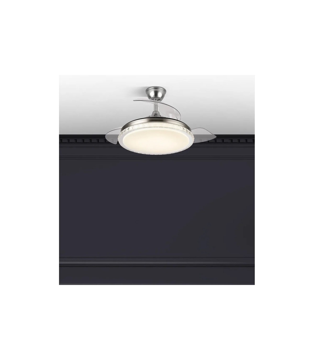 Ventilador BILIKU 59W 6980Lm 3 Aspas Níquel CCT