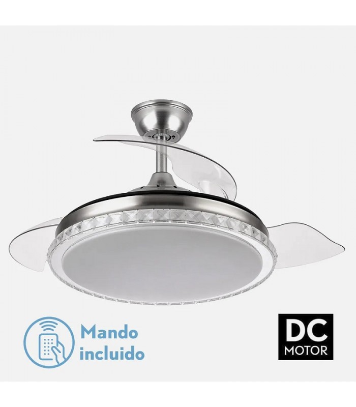 Ventilador BILIKU 59W 6980Lm 3 Aspas Níquel CCT