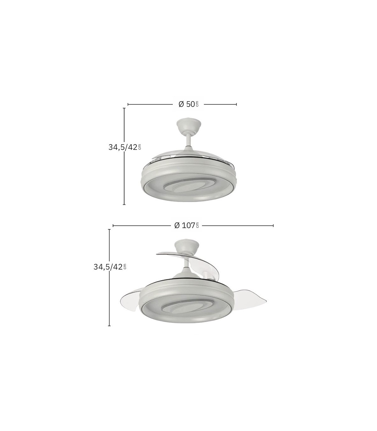 Ventilador de Techo MARACANA APP Blanco DC 57W 5980Lm 3 Aspas CCT