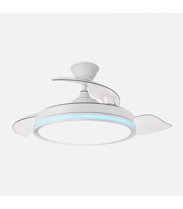 Ventilador de Techo CACIQUE Blanco DC 59+7W 6980Lm 3 Aspas CCT+RGB