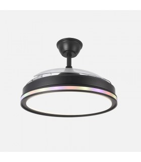 Ventilador de Techo CACIQUE Negro DC 59+7W 6980Lm 3 Aspas CCT+RGB