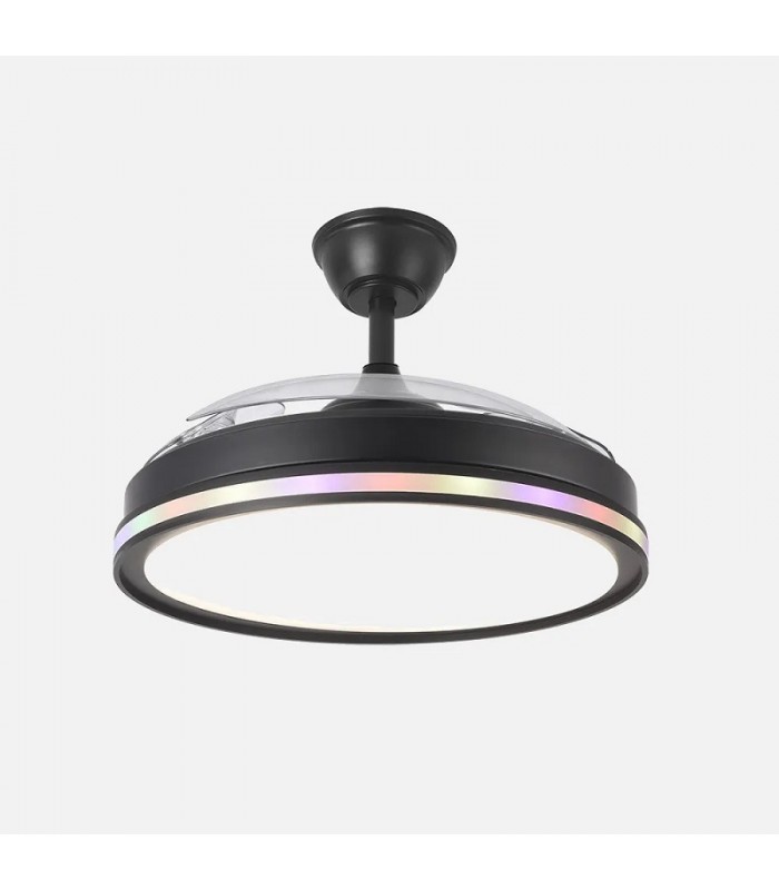 Ventilador de Techo CACIQUE Negro DC 59+7W 6980Lm 3 Aspas CCT+RGB