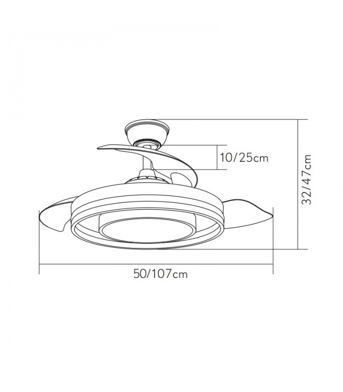 Ventilador de Techo PITUFO APP Negro DC 57W 3990Lm 3 Aspas RGB+CCT