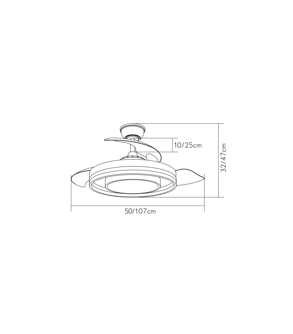 Ventilador de Techo PITUFO APP Negro DC 57W 3990Lm 3 Aspas RGB+CCT