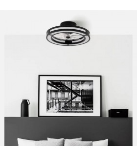 Ventilador Kastoria DC 58W 5900Lm 8 Aspas Negro CCT
