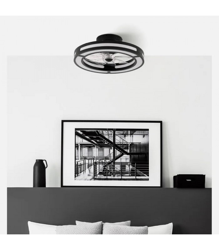 Ventilador Kastoria DC 58W 5900Lm 8 Aspas Negro CCT
