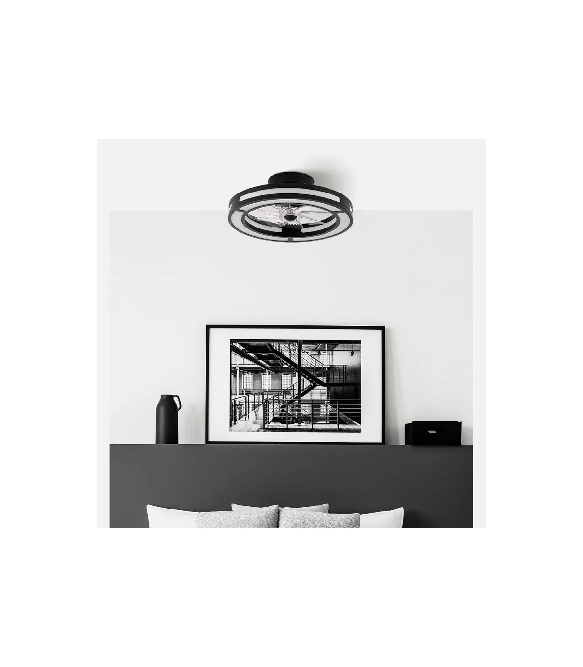 Ventilador Kastoria DC 58W 5900Lm 8 Aspas Negro CCT