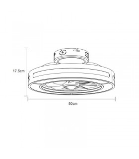 Ventilador Kastoria DC 58W 5900Lm 8 Aspas Negro CCT