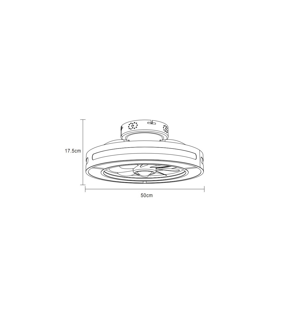 Ventilador Kastoria DC 58W 5900Lm 8 Aspas Negro CCT