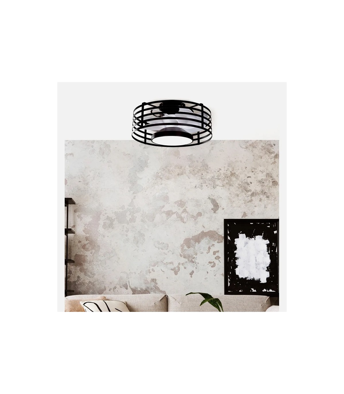 Ventilador Xaloc DC 22W 2180Lm Negro/Blanco CCT
