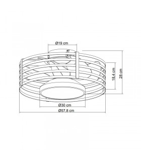 Ventilador Xaloc DC 22W 2180Lm Negro/Blanco CCT