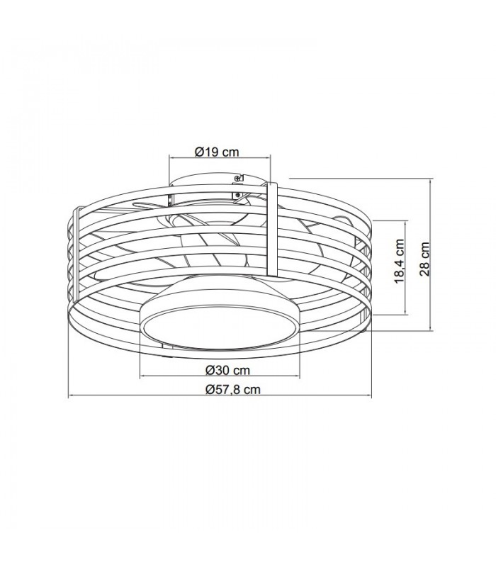 Ventilador Xaloc DC 22W 2180Lm Negro/Blanco CCT