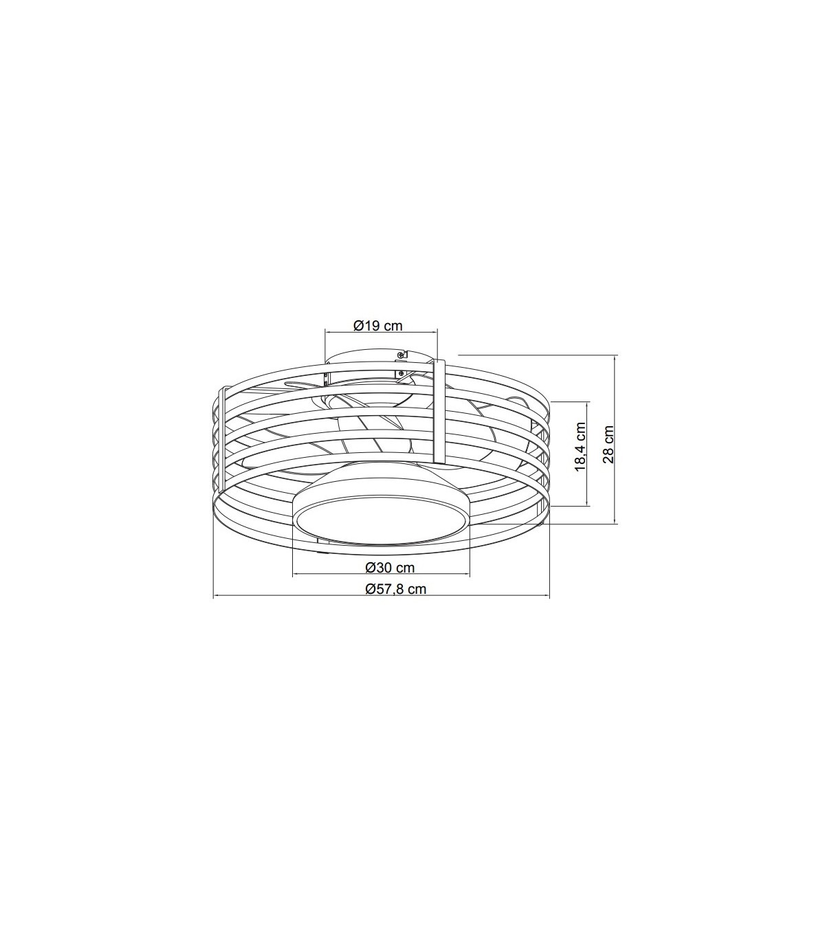 Ventilador Xaloc DC 22W 2180Lm Negro/Blanco CCT