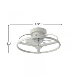 Ventilador Bora DC 60W 5100Lm 8 Aspas Blanco CCT