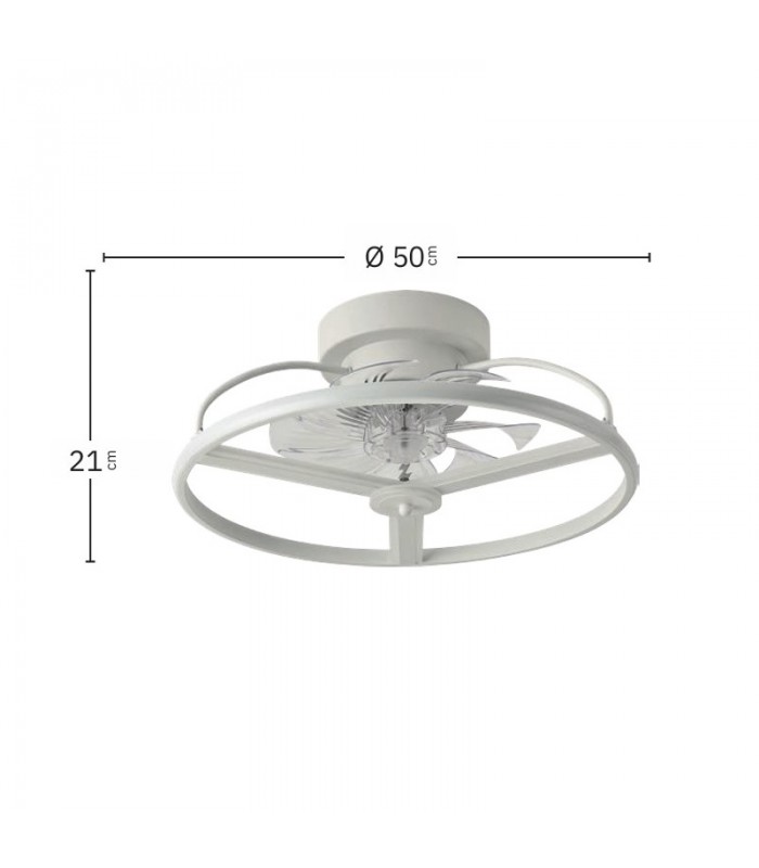 Ventilador Bora DC 60W 5100Lm 8 Aspas Blanco CCT