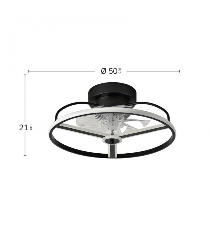 Ventilador Bora DC 60W 5100Lm 8 Aspas Negro CCT