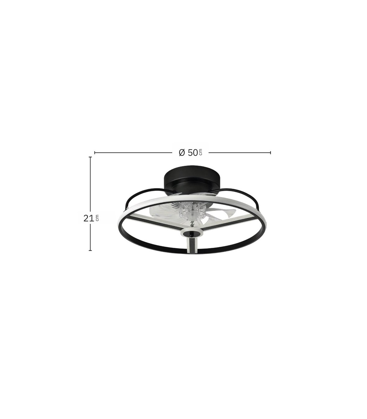Ventilador Bora DC 60W 5100Lm 8 Aspas Negro CCT