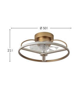 Ventilador Bora DC 60W 5100Lm 8 Aspas Dorado CCT