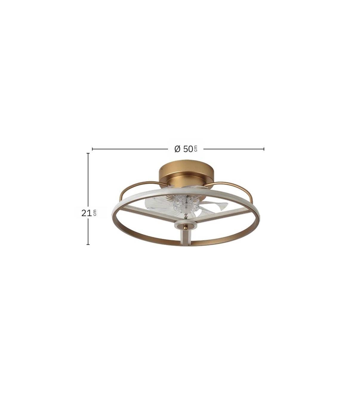 Ventilador Bora DC 60W 5100Lm 8 Aspas Dorado CCT
