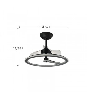 Ventilador Chom Negro DC 110W 9350Lm 3 Aspas CCT