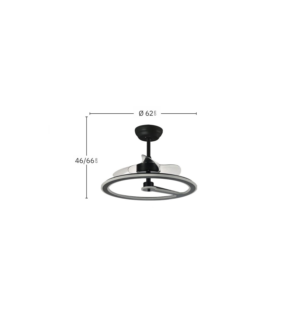 Ventilador Chom Negro DC 110W 9350Lm 3 Aspas CCT