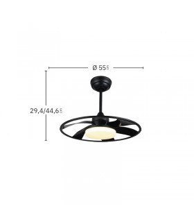Ventilador Celsius Negro DC 26W 2950Lm 6 Aspas CCT