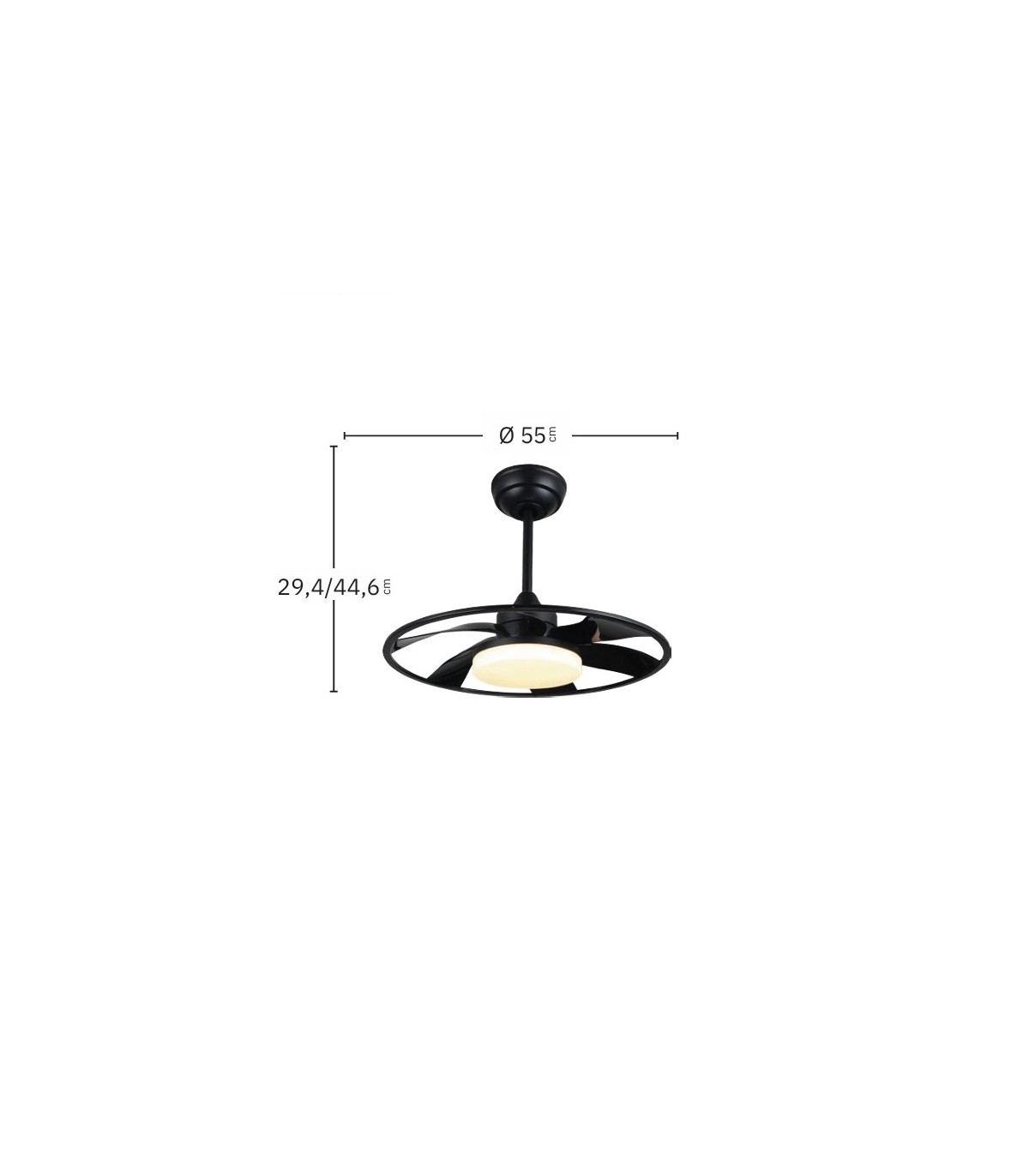 Ventilador Celsius Negro DC 26W 2950Lm 6 Aspas CCT