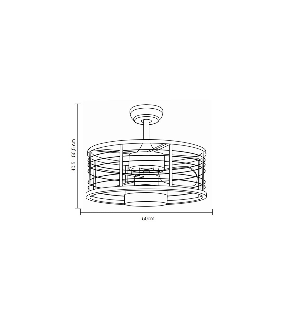 Ventilador Pella DC 24W 2540Lm 3 Aspas Negro/Madera CCT