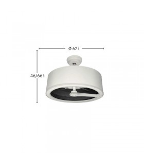 Ventilador Tatiana DC 110W 9350Lm 3 Aspas Blanco/Madera Oscura CCT