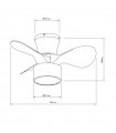 Ventilador Kos DC 24W 2390Lm 3 Aspas Blanco CCT