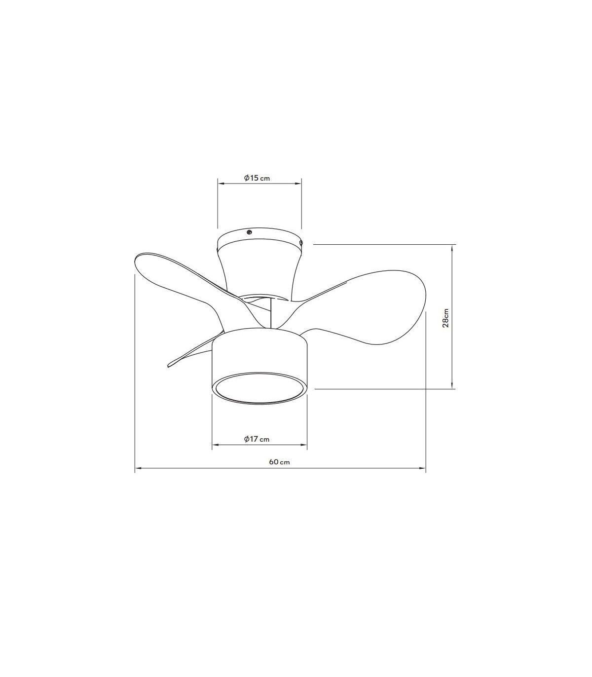 Ventilador Kos DC 24W 2390Lm 3 Aspas Blanco CCT