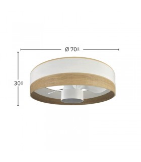 Ventilador Olga 70D Madera Clara-Blanco DC 24W 2390Lm 3 Aspas CCT
