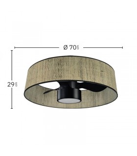 Ventilador Natasha 70D Cañizo-Negro DC 24W 2390Lm 3 Aspas CCT