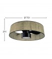 Ventilador Natasha 70D Cañizo-Negro DC 24W 2390Lm 3 Aspas CCT