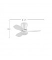 Ventilador de Techo CAIN Blanco DC 15W 1800Lm 3 Aspas Blanco CCT