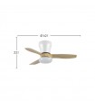 Ventilador de Techo CAIN Blanco DC 15W 1800Lm 3 Aspas Haya CCT
