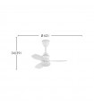 Ventilador de Techo ASAF Blanco DC 20W 2100Lm 3 Aspas Blanco CCT