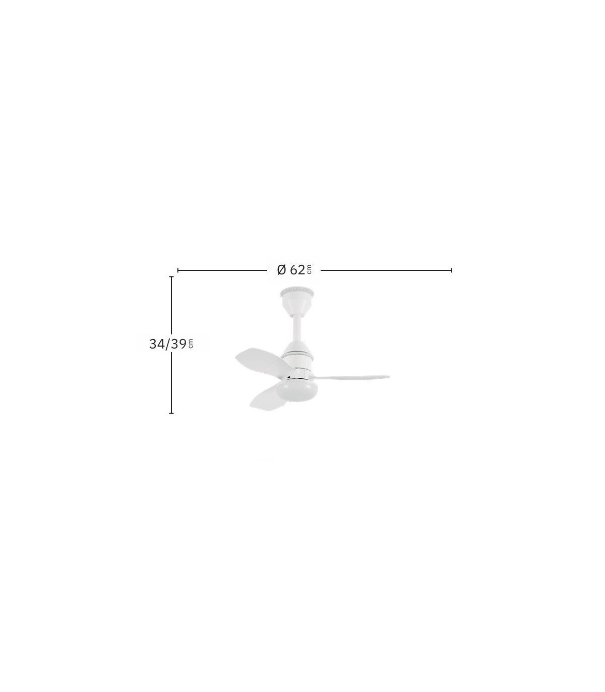 Ventilador de Techo ASAF Blanco DC 20W 2100Lm 3 Aspas Blanco CCT