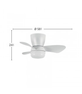 Ventilador de Techo ENOC Blanco DC 15W 1800Lm 3 Aspas Blanco CCT