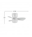 Ventilador de Techo ENOC Blanco DC 15W 1800Lm 3 Aspas Blanco CCT