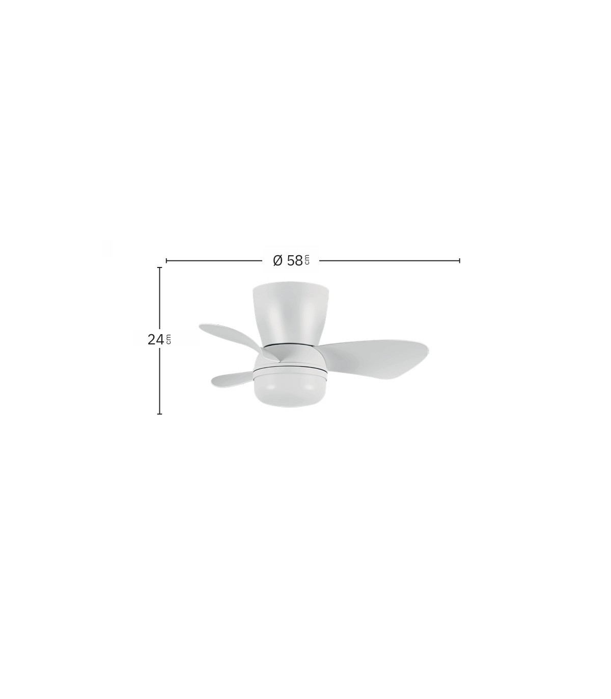 Ventilador de Techo ENOC Blanco DC 15W 1800Lm 3 Aspas Blanco CCT