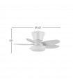 Ventilador de Techo HARAN Blanco DC 15W 1800Lm 5 Aspas Blanco CCT