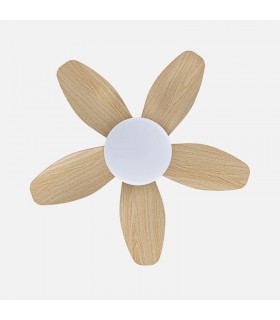 Ventilador de Techo HARAN Blanco DC 15W 1800Lm 5 Aspas Haya CCT