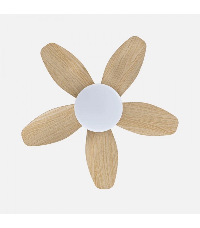 Ventilador de Techo HARAN Blanco DC 15W 1800Lm 5 Aspas Haya CCT
