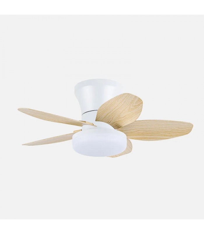 Ventilador de Techo HARAN Blanco DC 15W 1800Lm 5 Aspas Haya CCT