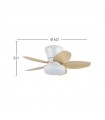 Ventilador de Techo HARAN Blanco DC 15W 1800Lm 5 Aspas Haya CCT