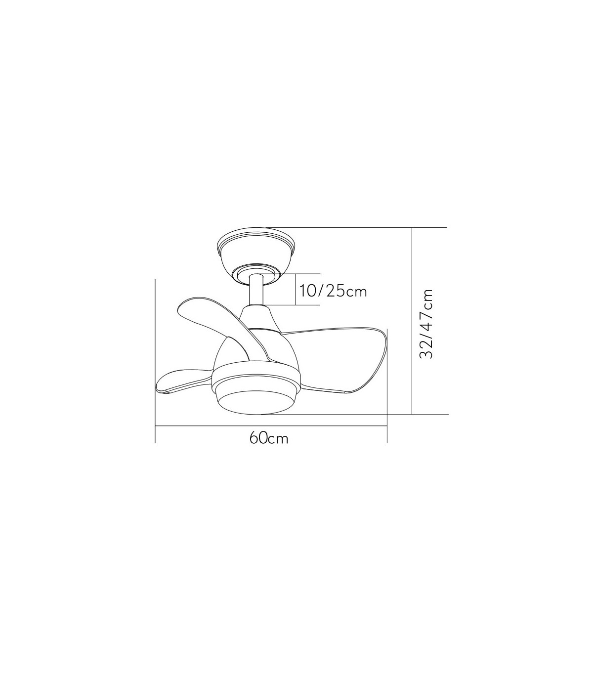 Ventilador Pirdo DC 24W 2400Lm 3 Aspas Blanco CCT