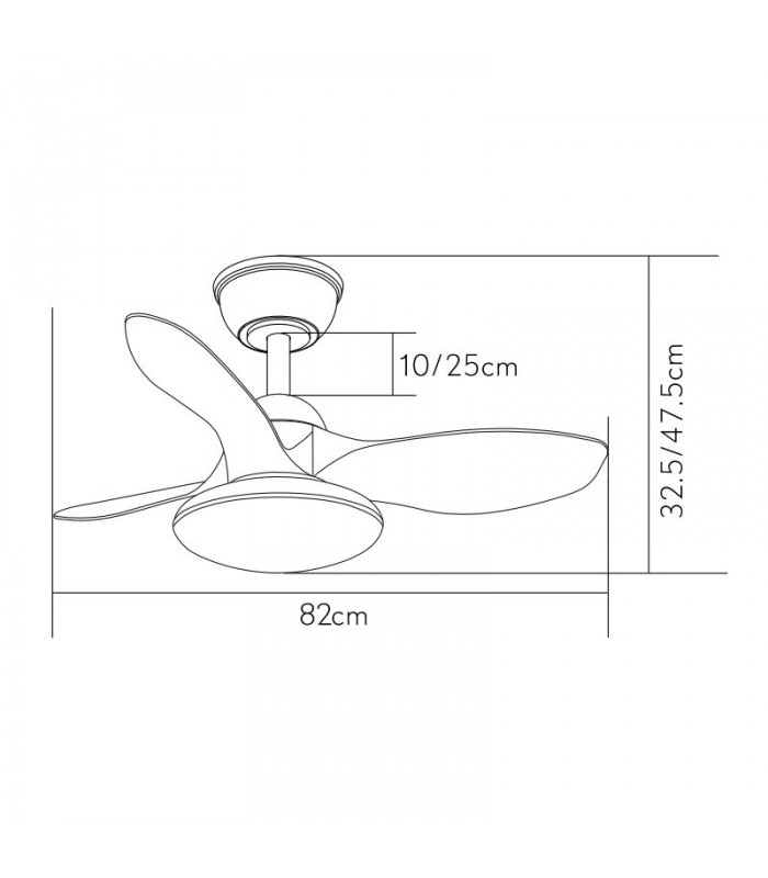 Ventilador Led Paramo Blanco DC 36W 2880Lm 3 Aspas Blanco CCT