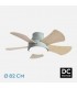 Ventilador Gregario DC Verde 25W 2495Lm 5 Aspas Blanco/Haya CCT