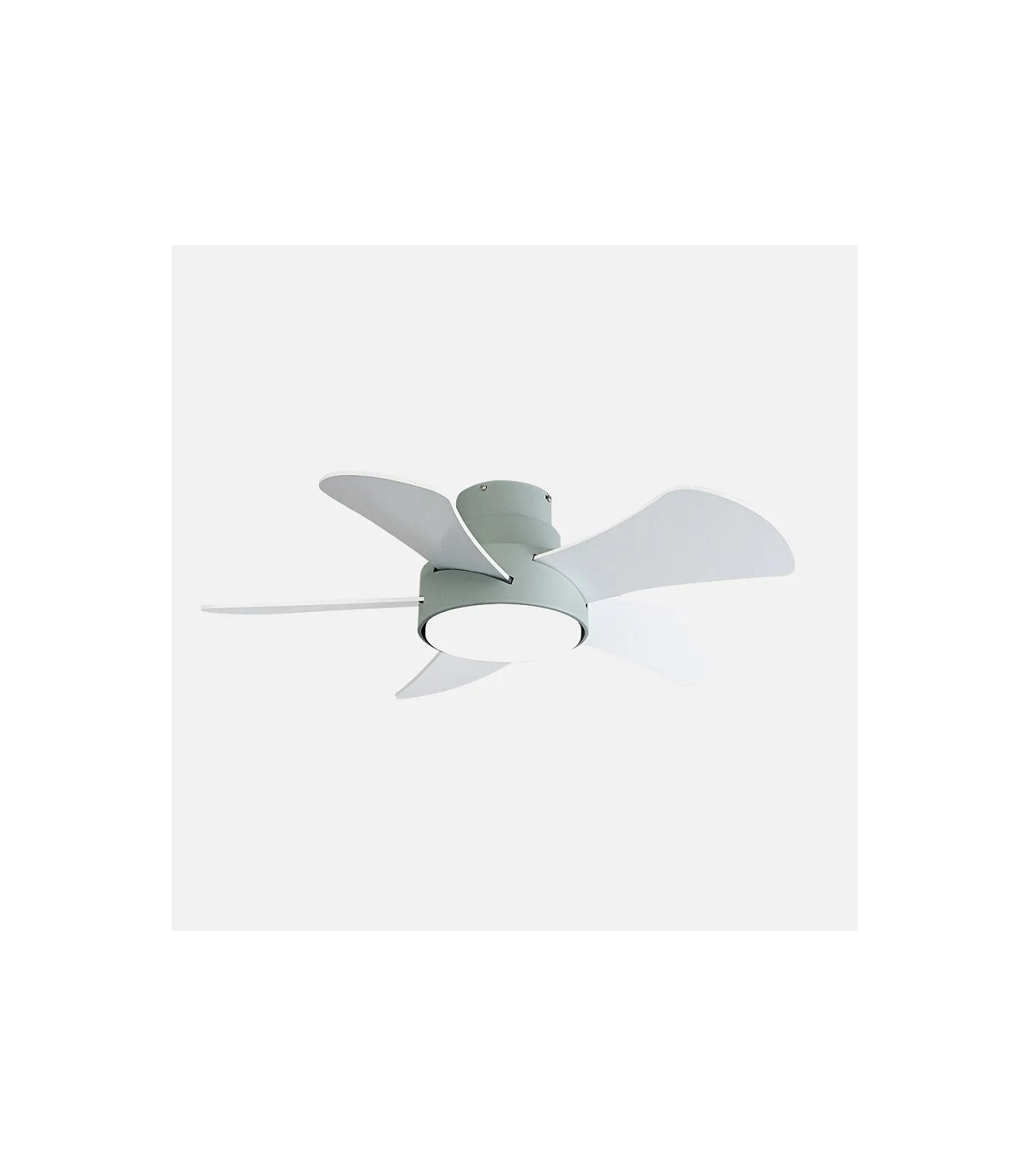 Ventilador Gregario DC Verde 25W 2495Lm 5 Aspas Blanco/Haya CCT